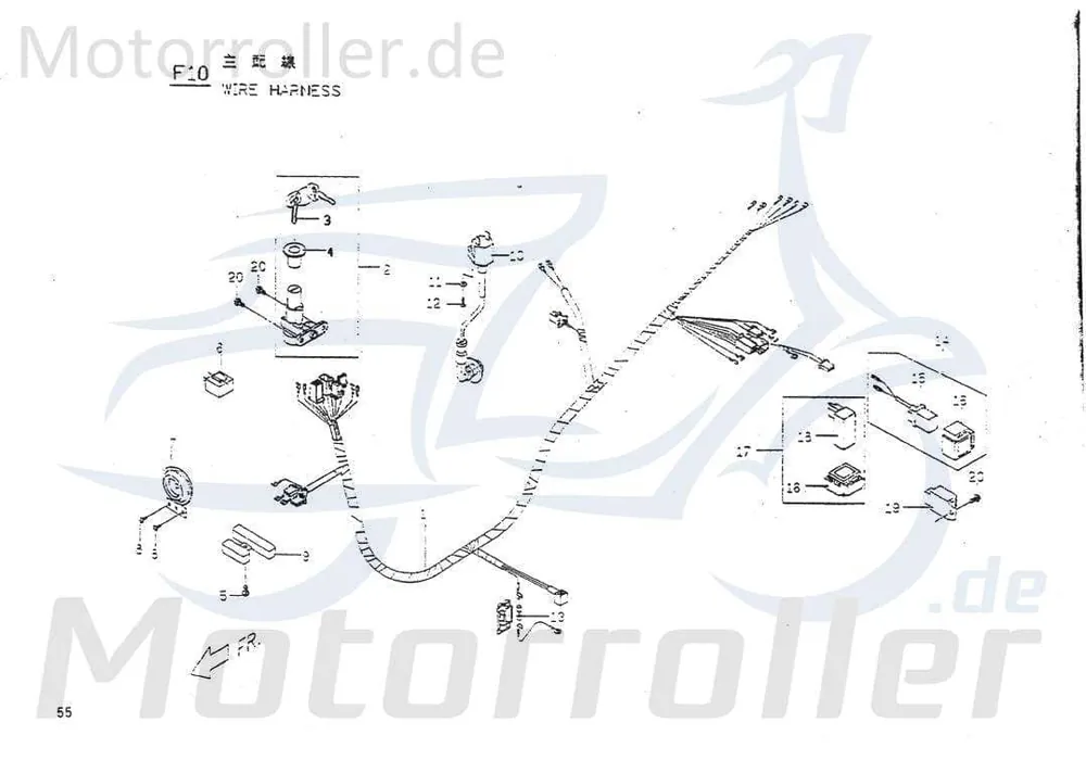 Billig Anlasserrelais komplett Magnetschalter PGO E1581000000