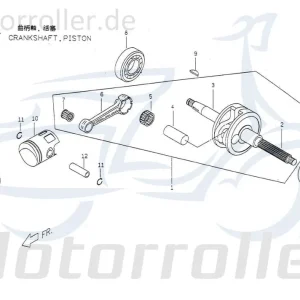 Schneller Versand PGO Kurbelstift Big Max 50 Roller Scooter 50ccm 2Takt PGO 50ccm-2Takt Ersatzteil Service Inpektion Direktimport