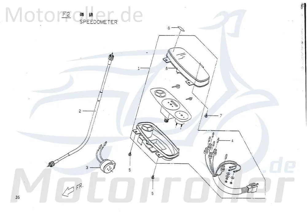 Sofort Bestellen Tachometer komplett Kilometerzähler PGO P15610000002