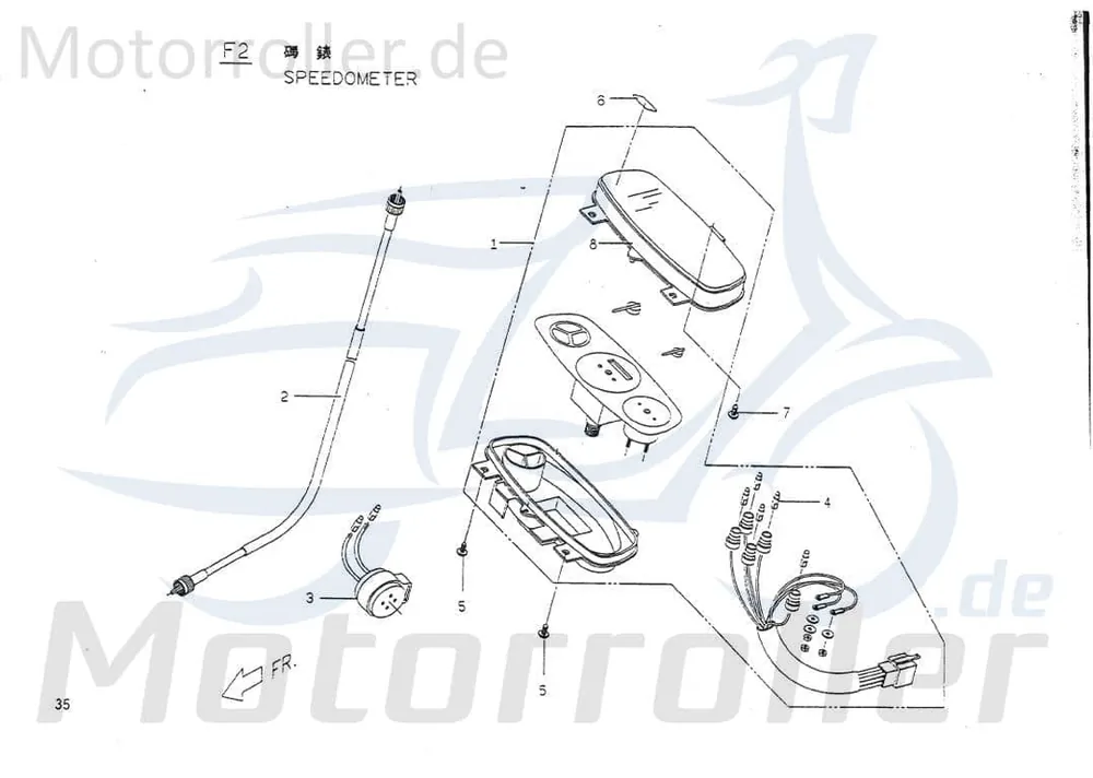 Tachometer komplett Speedometer PGO P15610000001 Top-Preis