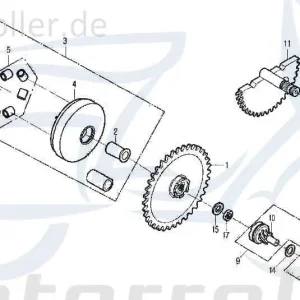 Nur Heute Variomatikscheibe 1E40QMB Daelim E-Five 50 Roller 50ccm 2Takt Riemenscheibe Keilriemenscheibe Fliehkraftkupplung Variator Scooter