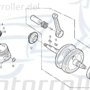 Ausverkauf Daelim Freewing 125 E2 Kolbenringe 125ccm 4Takt 13131-SA1-0000 Kolbenringsatz Verdichtungsringe Kolben-Ring Kompressionsringe Scooter