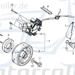 Rabatt Lichtmaschine Daelim VS 125 Stator Ankerplatte 125ccm 4Takt Anker-Platte Stromerzeuger Strom-Generator Licht-Maschine Zündplatte