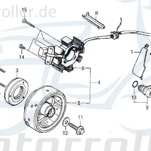 Aktuell Daelim VC 125 Lichtschalter 125ccm 4Takt 35759-BA6-9700 Leerlauf VC/VS Knopf Ausschalter Einschalter Scheinwerferschalter Scooter
