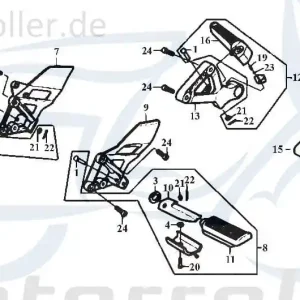 Online Kaufen Daelim Roadwin 125 Fußraste 125ccm 4Takt 5063A-BA4-0000 Fußablage Fußtritt Fußraster Fuß-Ablage Fuß-Raste Fuß-Tritt Motorrad Moped