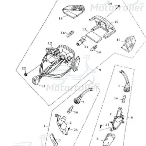 Preiswert Baotian BT49QT-9 4T Schalter Seitenständer 50ccm 4Takt BT50QT-9-181800 Knopf Ausschalter Einschalter Licht Scheinwerferschalter Scooter