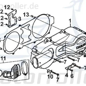 Daelim Besbi 125 Luftschlauch 125ccm 4Takt 11345-SA5-0000 Lufteinlass Luftkanal Gehäuse links Leitung Lufteinlass-Schlauch Scooter Direkt Vom Hersteller