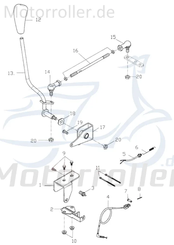 Bestpreis Kabel-Fuß Bremszug hinten 43451-156-000