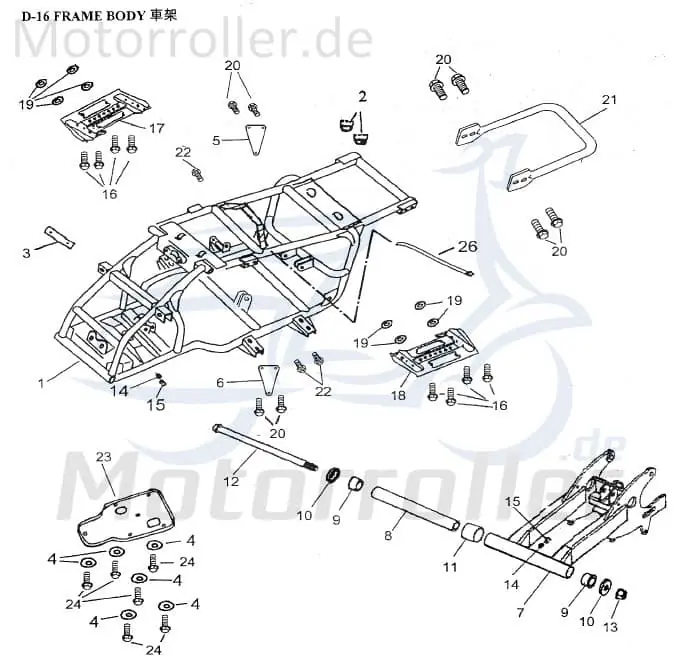 Rahmen komplett Rahmenteil 50100-159-001 Top-Seller