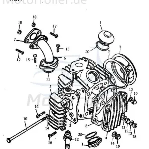 Jincheng JC 50 Monkey Repl. Schraube 50ccm 4Takt 100047 Durchgang Zylinderkopf Bundschraube Maschinenschraube Flanschschraube Scooter Billig