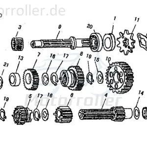 Jincheng Ritzel Abtrieb 3. Gang 50ccm 2Takt Steuerrad 140008 Zahnrad Ketten-Rad Zwischenrad Steuer-Rad Zahn-Rad Getrieberad Motorrad Preis Gesenkt