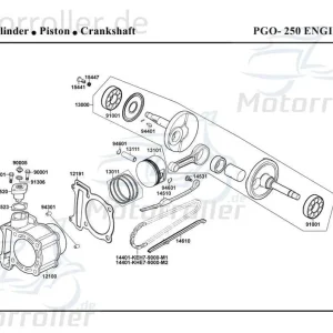 Preisknaller PGO Bugrider 250 Kolben Piston Motorkolben Buggy 250ccm 4Takt 13101-KHE7-900.3 Ersatzteil Service Inpektion Direktimport
