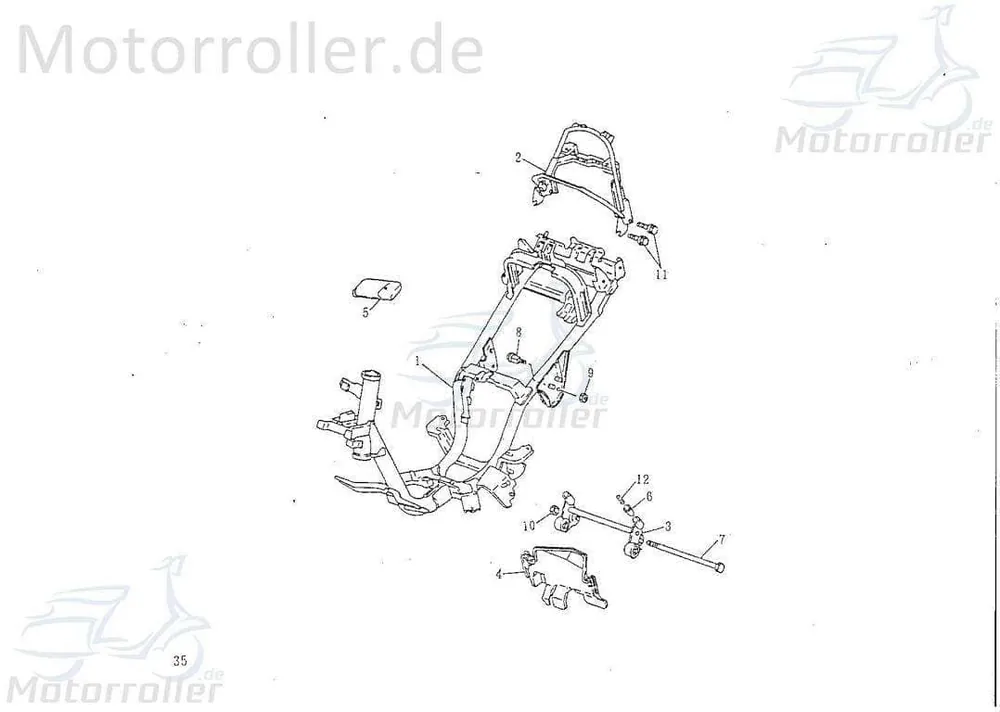 Solange Der Vorrat Reicht Motorlagerblock Rahmen Motorrad 50cc 2T 74060