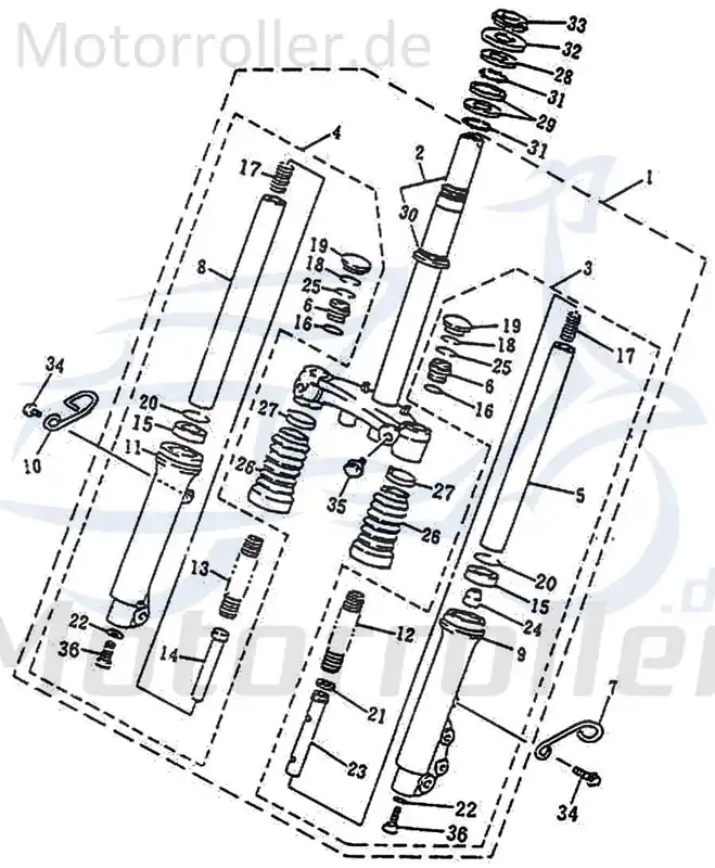 Gabelabdeckung links bis FIN 11945 Vordergabel 74225 Top-Preis