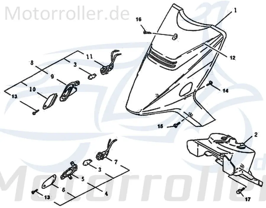 Frontverkleidung wine ab FG 39101 Motorroller Rex 75105 Sonderangebot