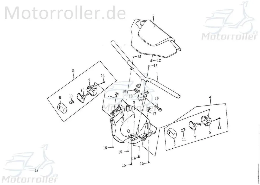 Untere Lenkerverkleidung schwarz Deckel Motorrad 75554 Letzte Chance