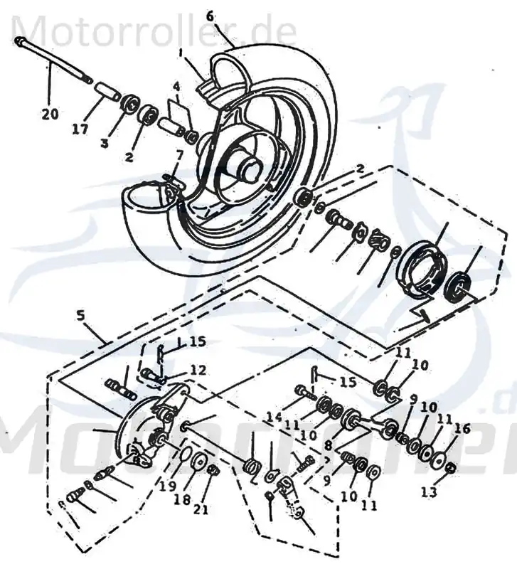 Steckachse M10x188 Vorderrad 2 Motorroller 50ccm 79013 Bestseller