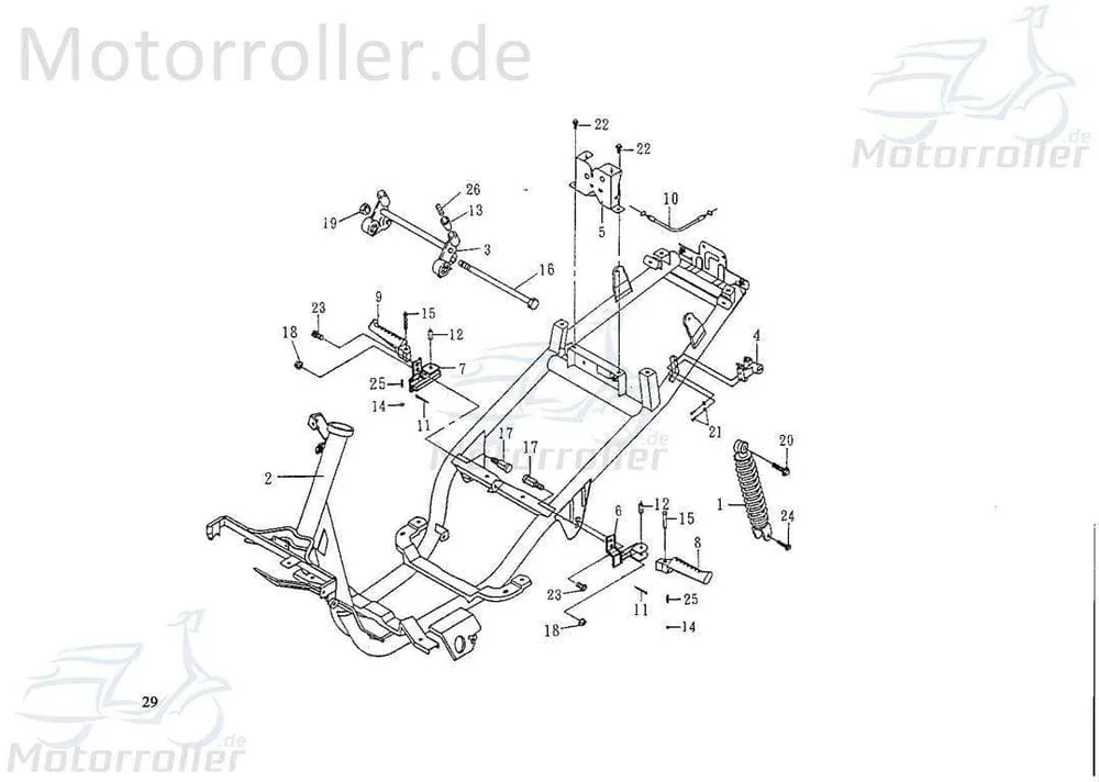 Motorsteckachse Rex Flash 50 Motorhalteachse 50ccm 2Takt Motorbefestigungshalter 1E40QMB Scooter SPEEDY FLASH Ersatzteil Service Bestpreis