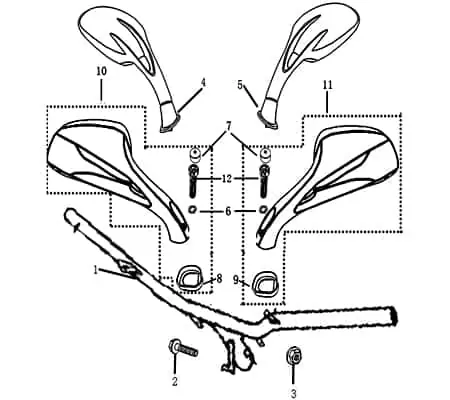 Saisonangebot Rückspiegel rechts blau Spiegel Motorroller Rex 700574