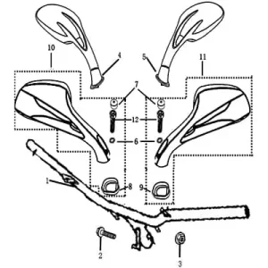 Abverkauf Rückspiegel links silber Spiegel Motorroller Rex 700578