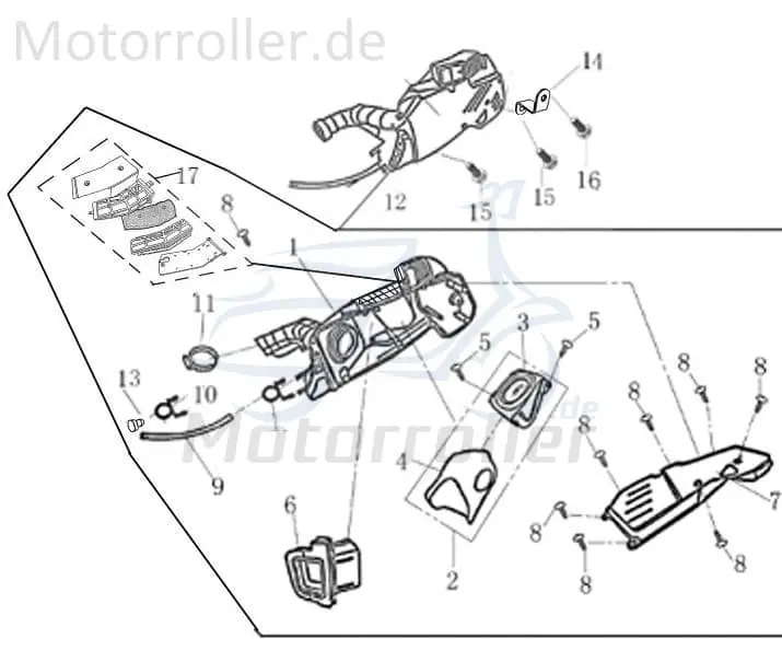 Rex Hiker 2.0 125 DD Luftfilter Roller 125ccm 4Takt 701275 Luftfilterkasten Luft-Filter Luftfiltergehäuse Luftfiltermatte 125ccm-4Takt Begrenztes Angebot