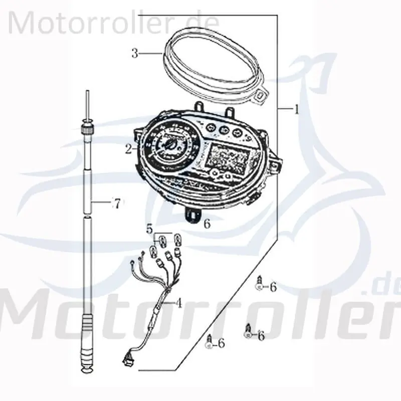 Abverkauf Tachometer Jonway RMC-E Hiker 50 DD SPORT Speedometer 701259 Geschwindigkeitsmesser Geschwindigkeitsanzeige kmh-Anzeige Tachoeinheit