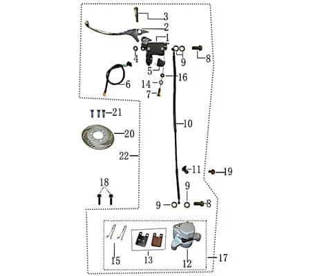 Expressversand Bremshebel links Handbremshebel AGM-MOTORS 2100806-2