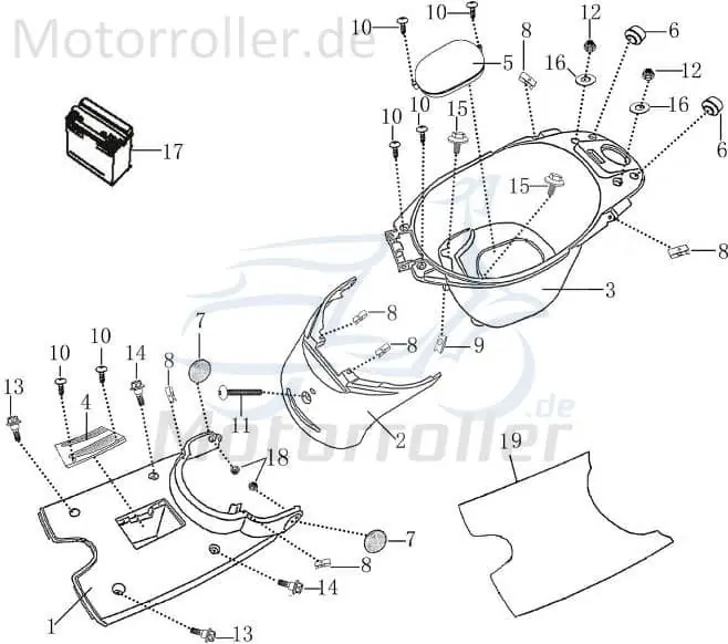 Neue Kollektion Batteriefachdeckel Deckel Fussbrett Staufach 701622
