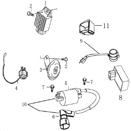 Echt Kabelbaum Jonway Jigger 50 Stromverteiler Kabel-Set 1070401-1 Kabelsatz Strom-Verteiler Kabelbündel Kabel-SatzKabelbaumverteiler Moped