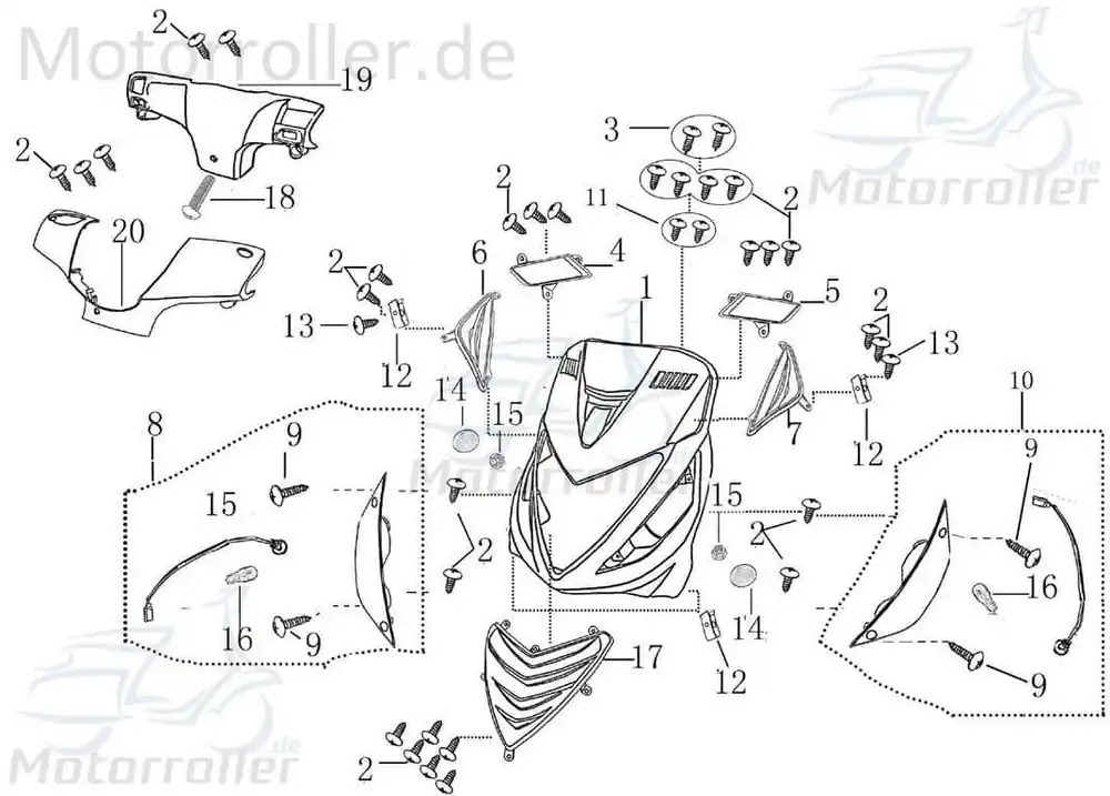 Sichtblende links Sichtschutz AGM-MOTORS 1010425-2 Geprüft