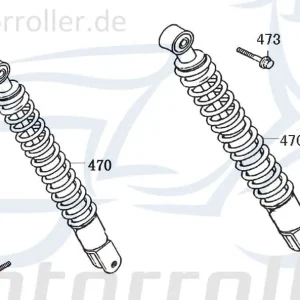 Neu Kreidler Flory Classic 50 Stoßdämpfer 50ccm 4Takt 52500-ABS-9000-A/B Federbein Gabelbein Feder-Bein Gabel-Bein Stoß-Dämpfer 50ccm-4Takt