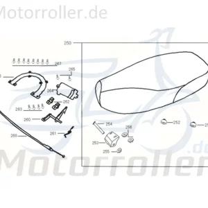 Kreidler Flory 50 125 Classic Seilzug Sitzbankverriegelung 740130 Zugseil Kabelzug Sitzbankschloss Sitzverschluss Sale