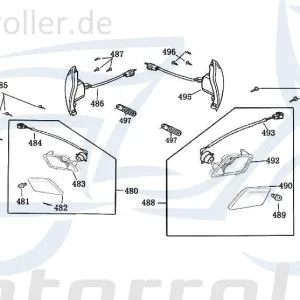 Kracherpreis Rex Bergamo 50 Blinker Blinklicht 50ccm 4Takt 33650-F8-9000 links hinten Signalleuchte Blinkleuchte Fahrtrichtungsanzeiger Winker