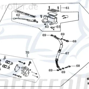 Begrenztes Angebot Rex Bergamo 50 Bremsschlauch Bremsleitung Hydraulikschlauch 50ccm 4Takt 45126-F8-9000 Hydraulik-Schlauch Hochdruckleitung 50ccm-4Takt