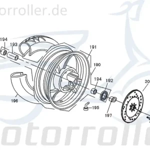 Geprüft Rex Bergamo 50 Buchse Hülse Roller 50ccm 4Takt 44311-F8-9000 Distanzhülse Lagerbuchse Distanz-Hülse Distanzbuchse Passhülse Passbuchse
