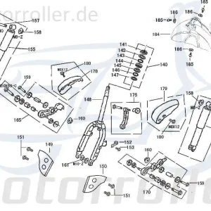 Rex Bergamo 50 Stoßdämpfer 50ccm 4Takt 51400-F8-9000-A/B/C Federbein Gabelbein Feder-Bein Gabel-Bein Stoß-Dämpfer 50ccm-4Takt Scooter Top-Seller