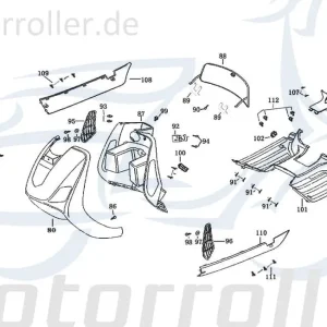 Sonderangebot Rex Bergamo 50 Abdeckung Handschuhfachbügel 50ccm 4Takt 64309-F8-9000 Kappe Deckel Schutz Verkleidung Platte Cover Blende Schutzhaube