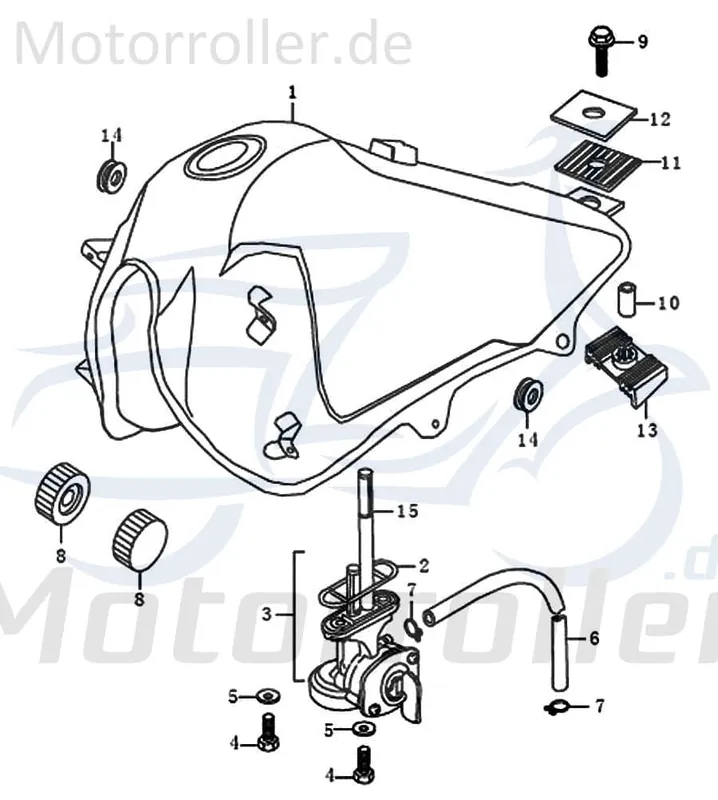 Geprüft Kraftstoffbehälter Enduro glanzschwarz 89624
