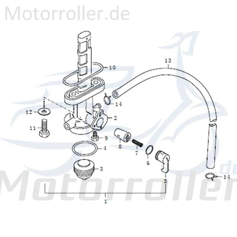 Benzinhahn komplett Kraftstoffhahn Motorroller 91397 Abverkauf