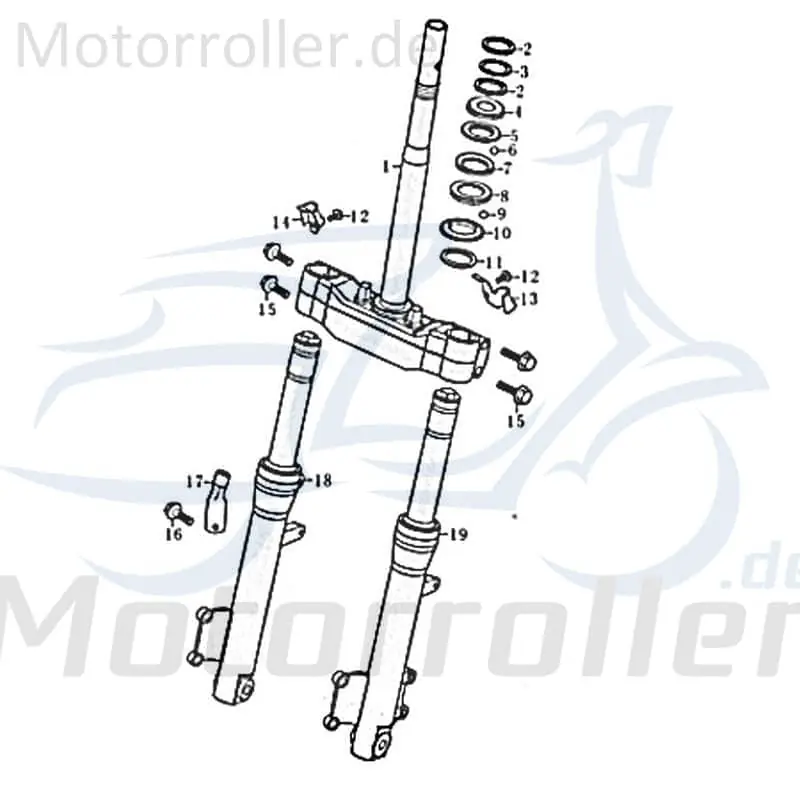 Bestseller Kreidler RMC-G 50 Gabeljoch Gabelrohr 83690 Gabelbrücke Scooter Roller Original Ersatzteil