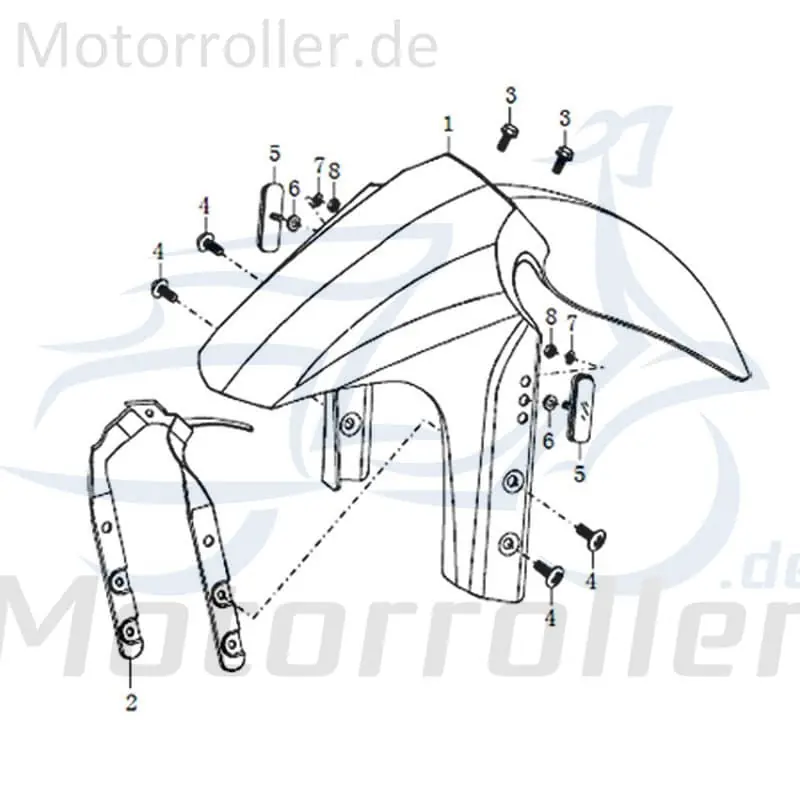 Top-Seller Schutzblech schwarz Radabdeckung vorn Motorroller 91419