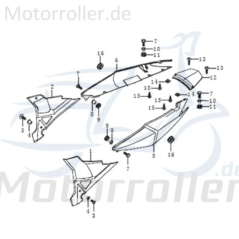 Schneller Versand Kreidler STREET 125 DD Abdeckung 125ccm 4Takt FIG.C19-1 Kappe Deckel Schutz Verkleidung Platte Cover Blende Schutzhaube 125ccm-4Takt