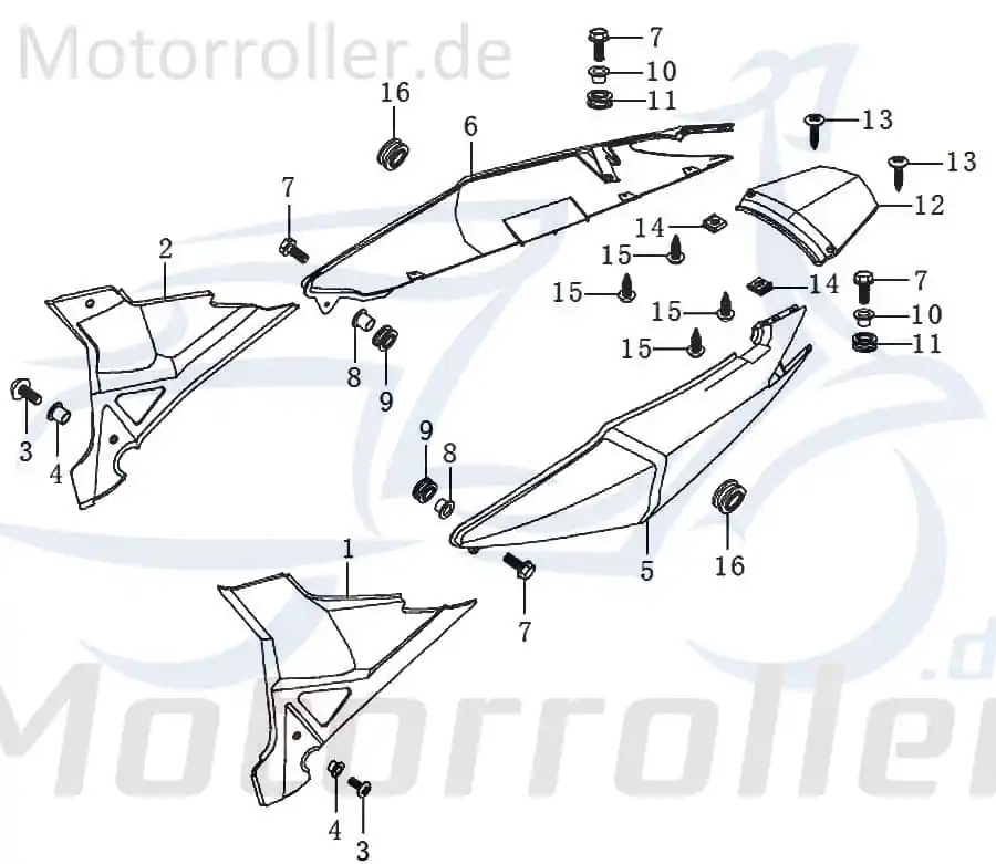 Verkleidung hinten rechts Kappe 91411 Top-Preis