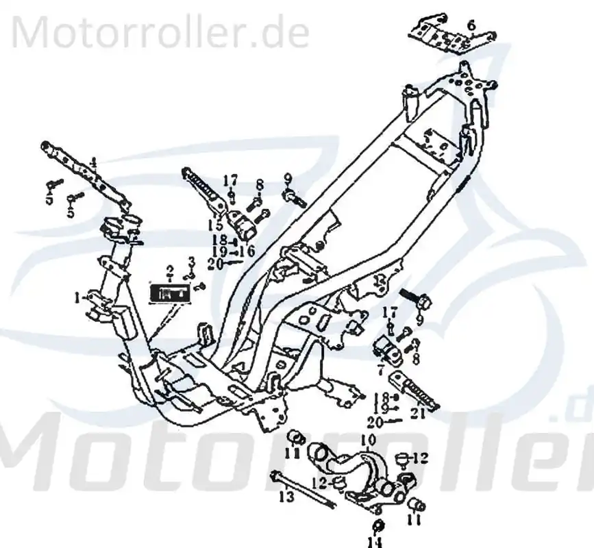 Nur Heute Fußrastenhalter links Rahmen Motorrad Kreidler 83484