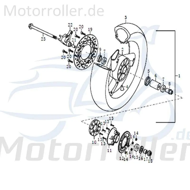 Super-Preis Kreidler STREET 125 DD Hinterrad komplett 125ccm 4Takt FIG.C28-1 hinten Hinterrad-Felge Hinterradfelge Hinter-Rad Heck-Rad 125ccm-4Takt