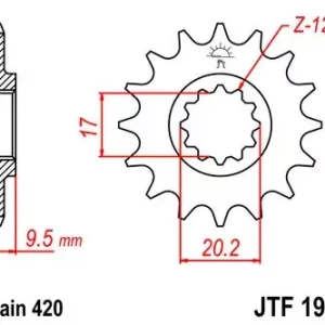 Versand Am Gleichen Tag Ritzel 12Z 420 Feinverzahnt Innen Ø 17/20