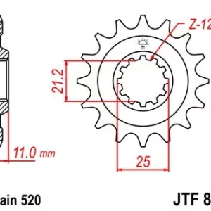 Top-Seller Ritzel 12Z 520 feinverzahnt Innen Ø 21/25