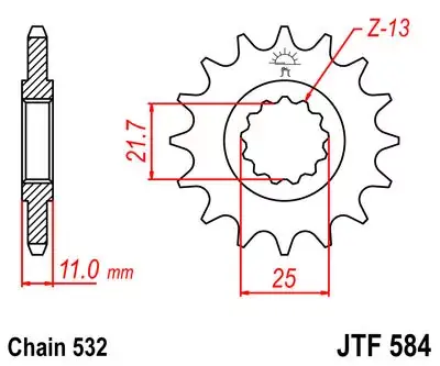 Ritzel 16Z 532 Feinverz. Innen Ø 21,6/25 Sofort Bestellen
