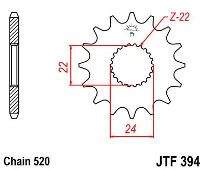Ritzel 13Z 520 feinverzahnt Innen Ø 22/24 Neue Ware