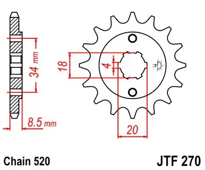 Finale Aktion Ritzel 13Z 520 Grobverzahnung passend für Honda & Barossa
